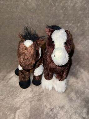 Ganz Webkinz Clydesdale Horse Plush Toys, Set of 2